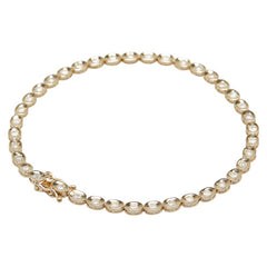 K10YG イエローゴールド ダイヤ1.00ct テニスチェーン ブレスレット レディース 【中古】