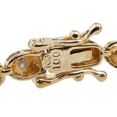 K10YG イエローゴールド ダイヤ1.00ct テニスチェーン ブレスレット レディース 【中古】