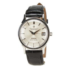 オメガ コンステレーション 12角 ベルト(社外品) 腕時計 自動巻き シルバー文字盤 ステンレススチール レザー レディース OMEGA 【中古】