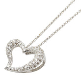 K18WG ホワイトゴールド ダイヤ0.53ct ハート モチーフ ペンダントネックレス レディース 【中古】