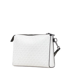 マイケルコース MKシグネチャー クラッチバッグ セカンドバッグ ホワイト グレー ブラック PVC レザー レディース Michael Kors 【中古】
