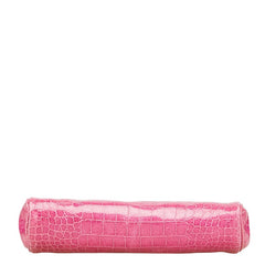 ミュウミュウ クロコ型押し ポーチ ピンク エナメル レディース MIUMIU 【中古】