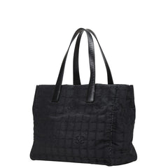 シャネル ニュートラベルライン トートMM トートバッグ ハンドバッグ ブラック ナイロン レザー レディース CHANEL 【中古】