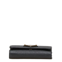 プラダ 三角ロゴプレート 二つ折り財布 ブラック レザー レディース PRADA 【中古】