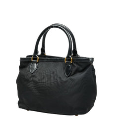 プラダ ロゴ ハンドバッグ ショルダーバッグ 2WAY 1BA172 ブラック ナイロン レザー レディース PRADA 【中古】