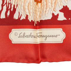 サルヴァトーレフェラガモ サルヴァトーレ フェラガモ スカーフ レッド シルク レディース Salvatore Ferragamo 【中古】