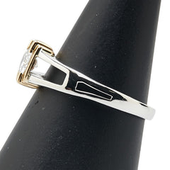 Pt900 プラチナ K18YG イエローゴールド コンビ ダイヤ0.592ct リング 指輪 メンズ 21号 【中古】