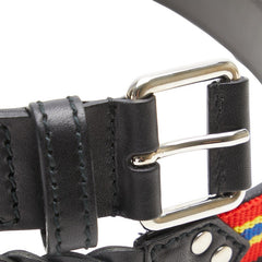 バレンシアガ ベルト サイズ:75/30 ブラック マルチカラー レザー キャンバス レディース BALENCIAGA 【中古】