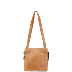 ロエベ アナグラム ショルダーバッグ ブラウン レザー レディース LOEWE 【中古】