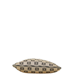 ロエベ アナグラム ハンドバッグ トートバッグ ベージュ ブラック キャンバス レザー レディース LOEWE 【中古】