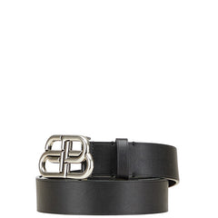 バレンシアガ BBロゴバックル ベルト サイズ:100 ブラック レザー メンズ BALENCIAGA 【中古】