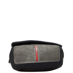 プラダ スポーツライン ロゴ 斜め掛け ショルダーバッグ ブラック ポリウレタン レディース PRADA 【中古】
