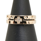 K18PG ピンクゴールド ダイヤ0.08ct クロス 十字架 モチーフ リング 指輪 レディース 7号 【中古】