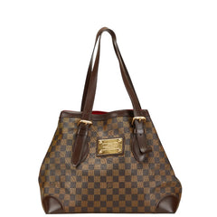 ルイ ヴィトン ダミエ ハムステッドMM ハンドバッグ トートバッグ N51204 ブラウン PVC レザー レディース LOUIS VUITTON 【中古】