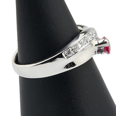 Pt900 プラチナ ルビー0.58ct ダイヤ0.16ct リング 指輪 レディース 10.5号 【中古】