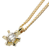 K18YG イエローゴールド ダイヤ0.43ct プチ ペンダントネックレス レディース 【中古】