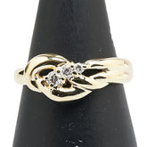 K18YG イエローゴールド ダイヤ0.11ct リング 指輪 レディース 10号 【中古】