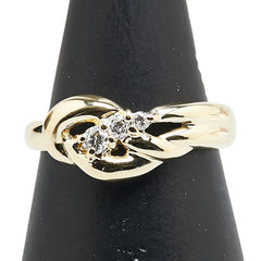 K18YG イエローゴールド ダイヤ0.11ct リング 指輪 レディース 10号 【中古】