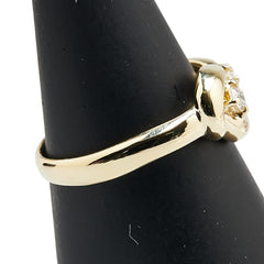 K18YG イエローゴールド ダイヤ0.11ct リング 指輪 レディース 10号 【中古】