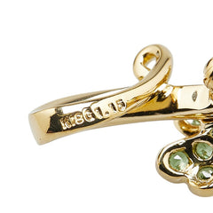 K18YG イエローゴールド ダイヤ0.15ct 白蝶真珠11mm グリーングロッシュラー1.15ct 三つ葉 クローバー モチーフ ブローチ レディース 【中古】