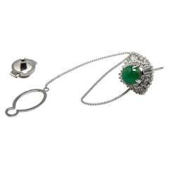 Pt900 プラチナ ヒスイ2.52ct ダイヤ0.70ct ピンブローチ レディース 【中古】