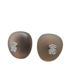 K18WG ホワイトゴールド クオーツ ダイヤ TOUS トウス テディベアー クマ 熊 モチーフ ピアス レディース 【中古】