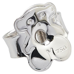 K18WG ホワイトゴールド クオーツ ダイヤ TOUS トウス テディベアー クマ 熊 モチーフ ピアス レディース 【中古】