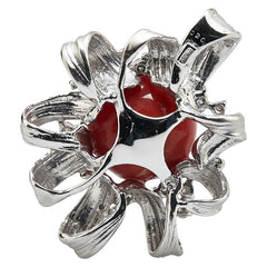 K18WG ホワイトゴールド サンゴ12.5mm ダイヤ0.20ct ペンダントトップ レディース 【中古】