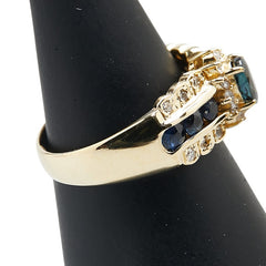 K18YG イエローゴールド サファイア1.10ct ダイヤ0.26ct リング 指輪 レディース 11号 【中古】