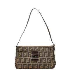 フェンディ ズッカ ワンショルダーバッグ 26566 ベージュ ブラウン キャンバス レザー レディース FENDI 【中古】