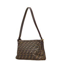 フェンディ ズッカ ワンショルダーバッグ 26566 ベージュ ブラウン キャンバス レザー レディース FENDI 【中古】