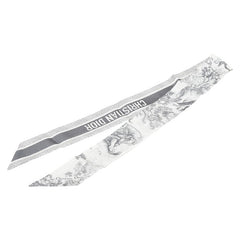 ディオール ミッツァ トワル ドゥ ジュイ ソヴァージュ スカーフ グレー ホワイト シルク レディース Dior 【中古】