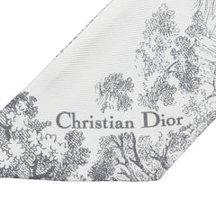 ディオール ミッツァ トワル ドゥ ジュイ ソヴァージュ スカーフ グレー ホワイト シルク レディース Dior 【中古】