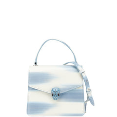 ブルガリ セルペンティ フォーエバー ハンドバッグ ショルダーバッグ 2WAY ブルー ホワイト レザー レディース BVLGARI 【中古】