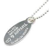 ティファニー リターン トゥ ティファニー オーバルタグ ロングネックレス ボールチェーン SV925 シルバー レディース TIFFANY&Co. 【中古】