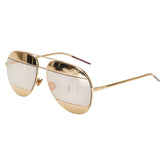 ディオール スプリット CDロゴ ティアドロップ サングラス ゴールド ワインレッド プラスチック レディース Dior 【中古】