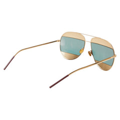 ディオール スプリット CDロゴ ティアドロップ サングラス ゴールド ワインレッド プラスチック レディース Dior 【中古】