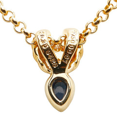 ポーラ K18YG イエローゴールド サファイア0.35ct ダイヤ0.07ct ネックレス レディース POLA 【中古】
