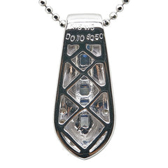 K18WG ホワイトゴールド サファイア0.50ct ダイヤ0.10ct ペンダントネックレス レディース 【中古】