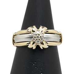 金ベースコンビ ダイヤ0.12ct リング 指輪 レディース 12号 【中古】