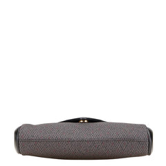 サンローラン YSLモノグラム セカンドバッグ パープル ブラック レザー レディース SAINT LAURENT 【中古】