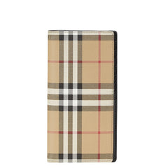 バーバリー ノバチェック 長財布 ベージュ ブラック PVC レザー レディース BURBERRY 【中古】