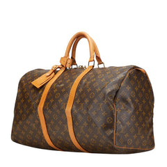 ルイ ヴィトン モノグラム キーポル50 ボストンバッグ トラベルバッグ M41426 ブラウン PVC レザー レディース LOUIS VUITTON 【中古】