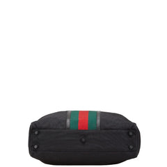 グッチ シェリーライン インターロッキングG ハンドバッグ ショルダーバッグ 181063 ブラック ナイロン レザー レディース GUCCI 【中古】