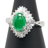 Pt900 プラチナ ヒスイ1.41ct ダイヤ0.55ct リング 指輪 レディース 8.5号 【中古】