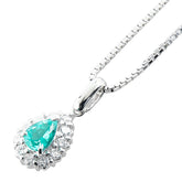 Pt900 プラチナ Pt850 プラチナ エメラルド0.40ct ダイヤ0.24ct ペンダントネックレス レディース 【中古】