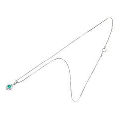 Pt900 プラチナ Pt850 プラチナ エメラルド0.40ct ダイヤ0.24ct ペンダントネックレス レディース 【中古】