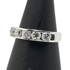 Pt900 プラチナ ダイヤ1.00ct 一文字 リング 指輪 レディース 11.5号 【中古】