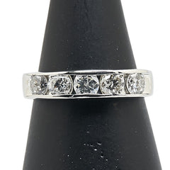 Pt900 プラチナ ダイヤ1.00ct 一文字 リング 指輪 レディース 11.5号 【中古】