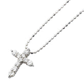 Pt900 プラチナ Pt850 プラチナ ダイヤ0.21ct Take up クロス 十字架 モチーフ ネックレス レディース 【中古】